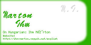 marton ihm business card